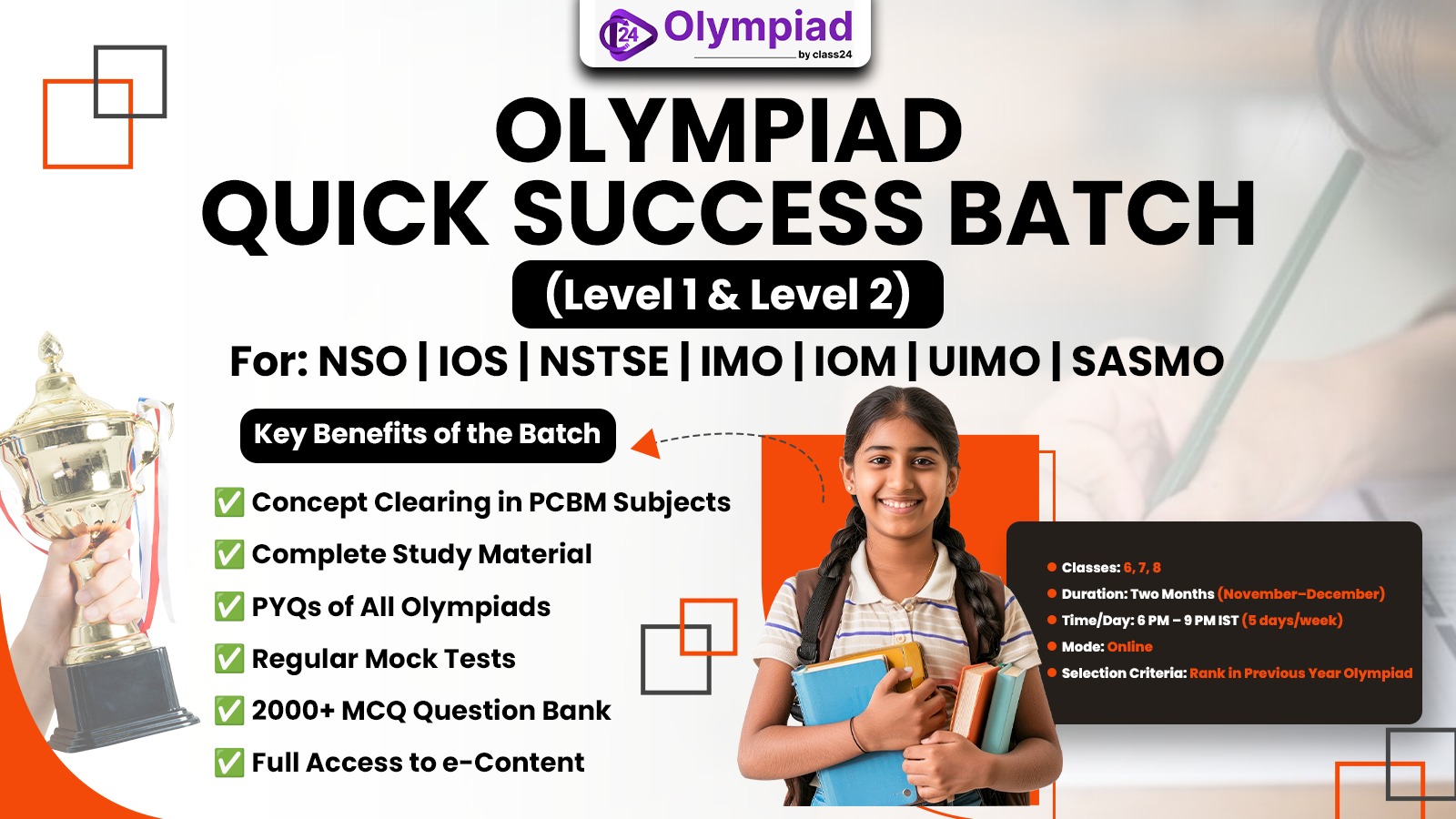 Olympiad Quick Success Batch (Level 1 and Level 2)