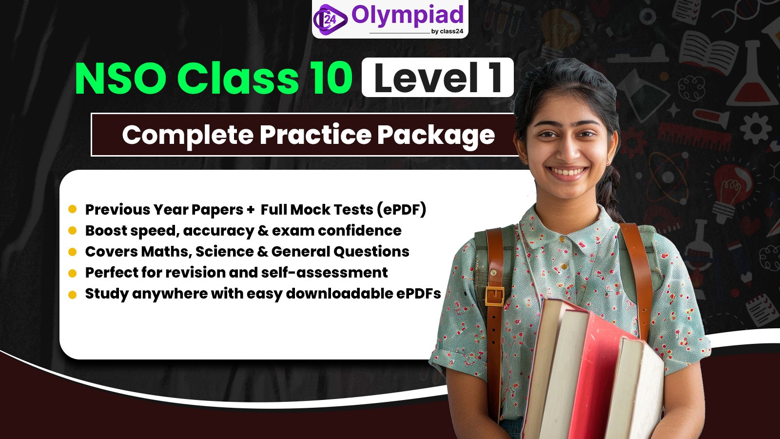 NSO Class 10– Level 1 Complete Practice Package (PYP + Mock Tests) E-PDF Format